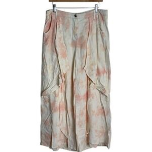 Gemma + Jane Wide Leg Pants Women's Tie Dye Pink Cream Size 10